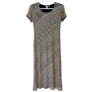 Vintage Dress Barn maxi crochet Cottagecore hippie 90s Y2K bohemian long dress L